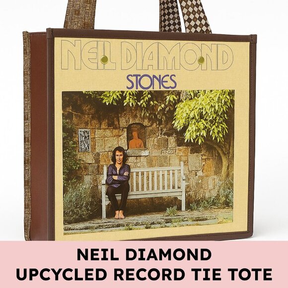 Neil Diamond Album Cover Tote Bag Faux Leather Upcycled Record Purse Retro Festi - Picture 1 of 17